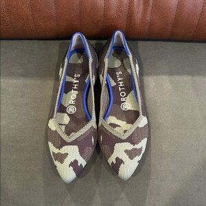 Rothy's Camouflage Flats with Blue Trim